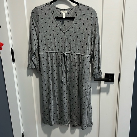 Soma Other - Soma Gray Black Polkadot House Dress Nightgown EUC